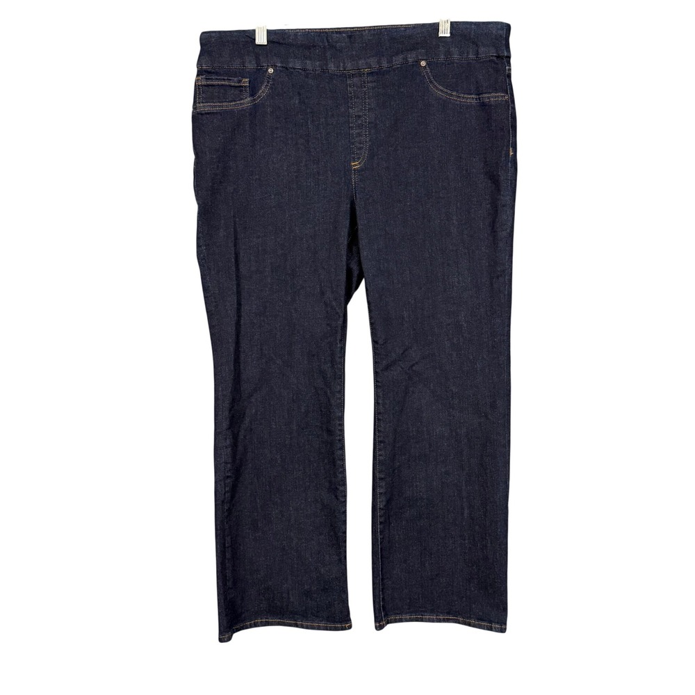 Chicos Jeans 3P Womens 16P Blue Dark Wash Pull On Slim Boot Stretch Denim‎
